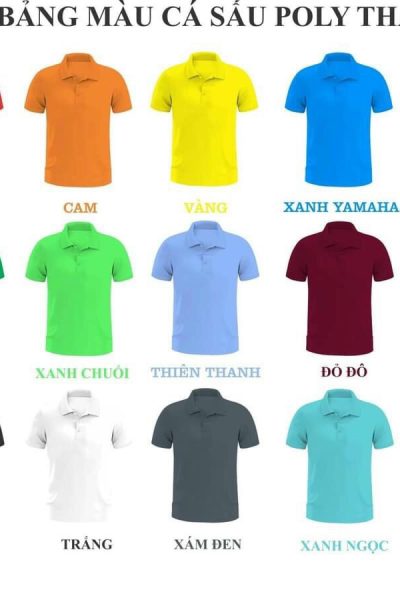 Áo thun polo trơn để in thêu logo nhiều màu giá rẻ